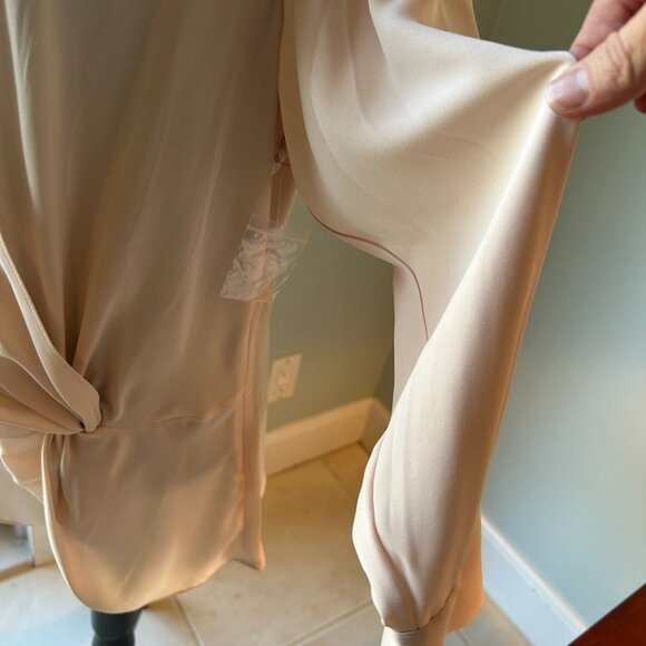 CHELSEA28 Size XXL Light Blush Pink Long Sleeve Wrap Blouse - Picture 3 of 7